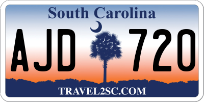 SC license plate AJD720