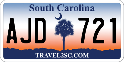 SC license plate AJD721
