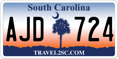 SC license plate AJD724