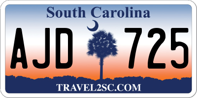 SC license plate AJD725