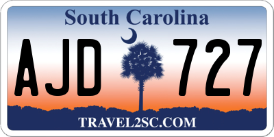 SC license plate AJD727