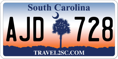 SC license plate AJD728