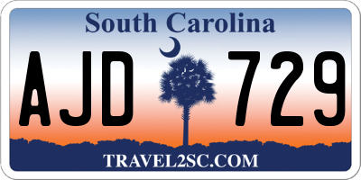 SC license plate AJD729