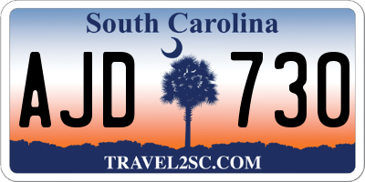 SC license plate AJD730