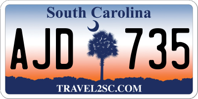 SC license plate AJD735