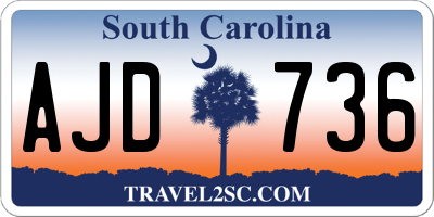 SC license plate AJD736
