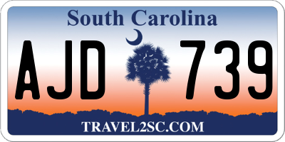SC license plate AJD739
