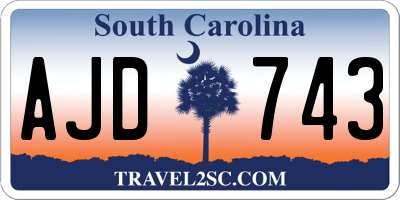 SC license plate AJD743
