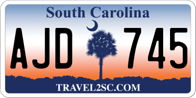 SC license plate AJD745