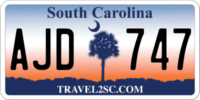 SC license plate AJD747