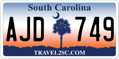 SC license plate AJD749