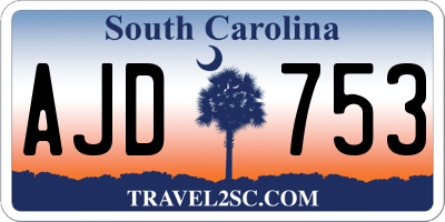 SC license plate AJD753