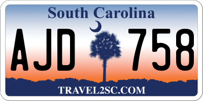 SC license plate AJD758