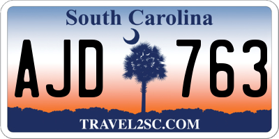 SC license plate AJD763