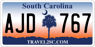 SC license plate AJD767
