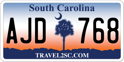 SC license plate AJD768