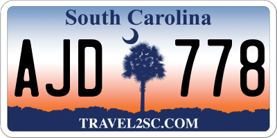 SC license plate AJD778