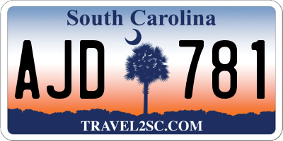 SC license plate AJD781