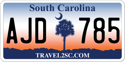 SC license plate AJD785
