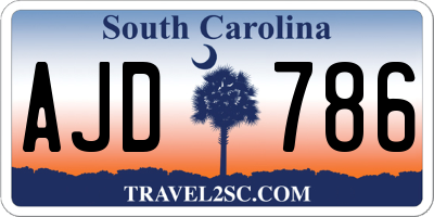 SC license plate AJD786
