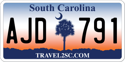 SC license plate AJD791