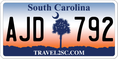 SC license plate AJD792
