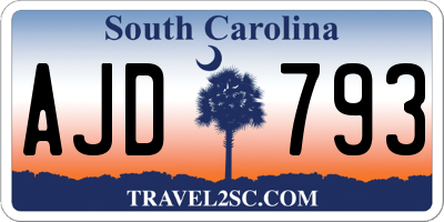 SC license plate AJD793