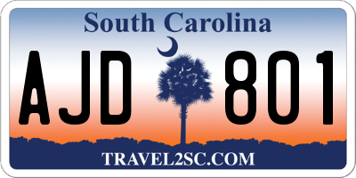 SC license plate AJD801
