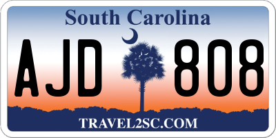SC license plate AJD808