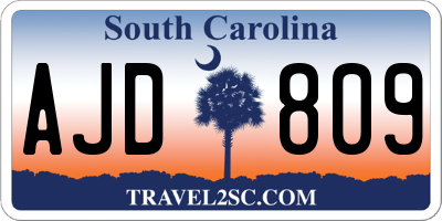 SC license plate AJD809