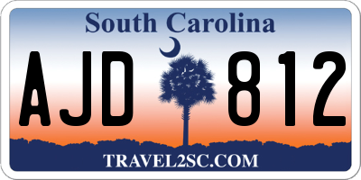 SC license plate AJD812