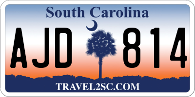 SC license plate AJD814