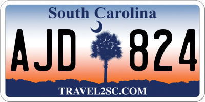 SC license plate AJD824