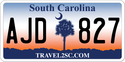 SC license plate AJD827