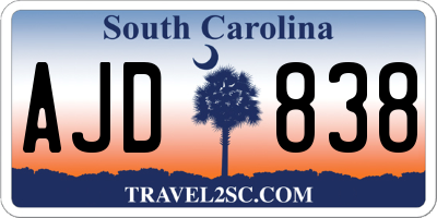 SC license plate AJD838