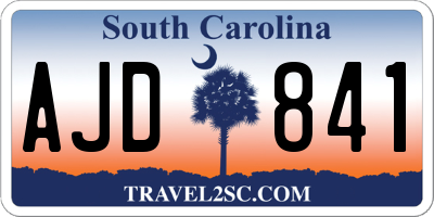 SC license plate AJD841