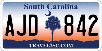SC license plate AJD842