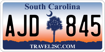 SC license plate AJD845