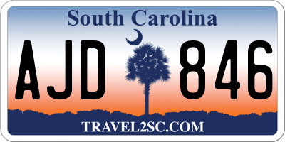 SC license plate AJD846