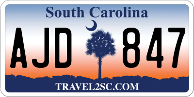 SC license plate AJD847