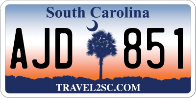 SC license plate AJD851