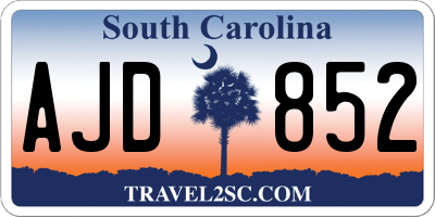 SC license plate AJD852