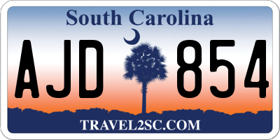 SC license plate AJD854