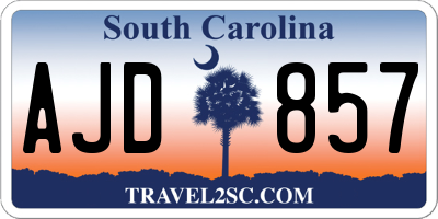 SC license plate AJD857