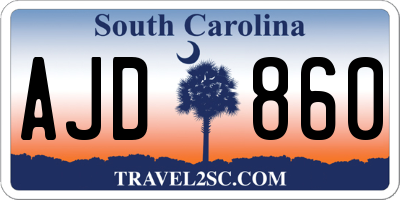 SC license plate AJD860