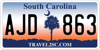 SC license plate AJD863