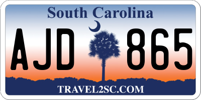 SC license plate AJD865