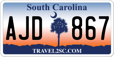SC license plate AJD867