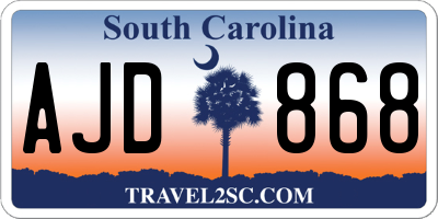 SC license plate AJD868