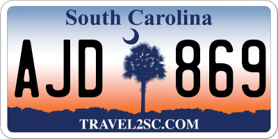 SC license plate AJD869